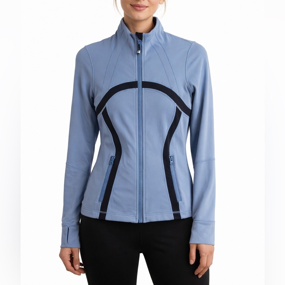 Lululemon Zip-Up Workout Jacket | Powder Blue & Dark Gray | Size 2